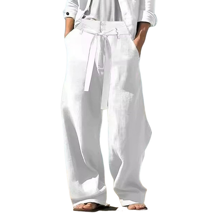 Męskie Casual Spodnie z Bawełny i Lnu MTA1378H6X