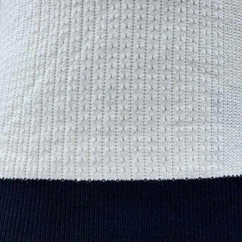 Męski Casual Sweter z Kontrastowymi Kolorami V-Neck Slim Fit Krótki Rękaw T-Shirt MTA1727C6M