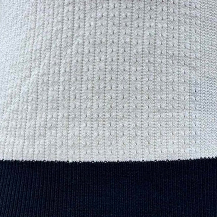 Męski Casual Sweter z Kontrastowymi Kolorami V-Neck Slim Fit Krótki Rękaw T-Shirt MTA1727C6M