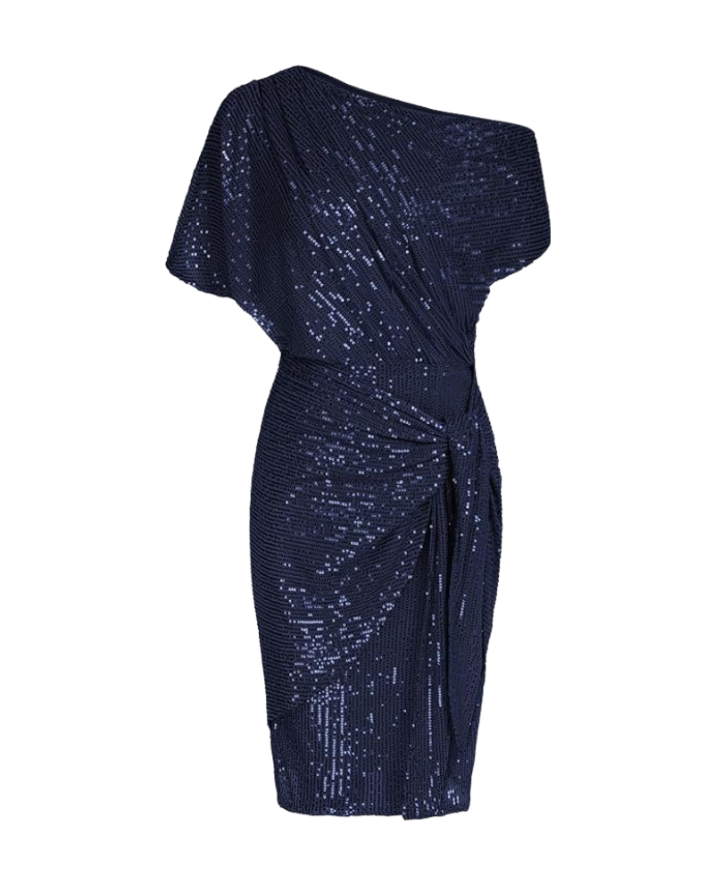 Klaudia | Sukienka na Jedno Ramię z Cekiny na Przyjęcie