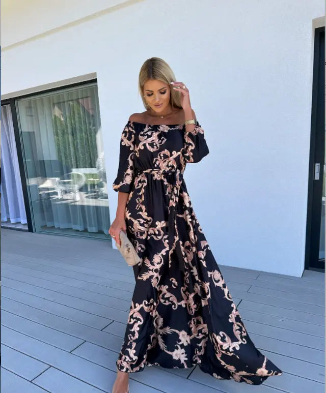 Karolina | Coastal Bloom Maxi Sukienka