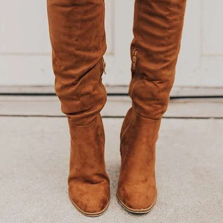 Lena – Proste, wysokie buty z zamkiem