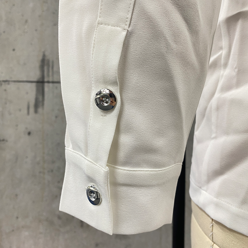 Męska klasyczna koszula w amerykańskim stylu z haftem, slim fit, bawełniana, długie rękawy - model 98153445K