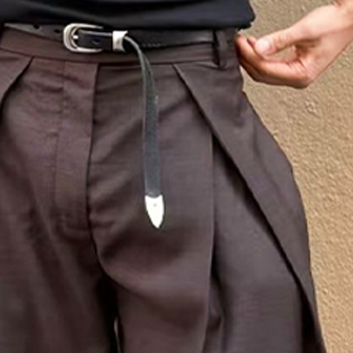 Męskie Bawełniane Spodnie 3D z Faldami MTA0517H2U