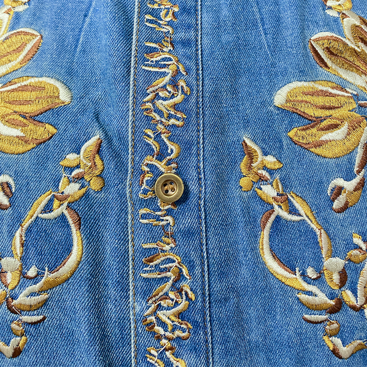 【24-godzinne wysyłanie】Męska letnia moda casual klasyczny styl western Tencel dżinsy haftowany kombinezon MTA1244D2K