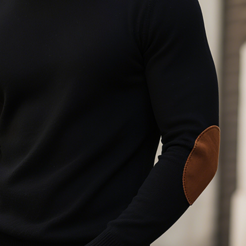 Męski retro casual sweter z okrągłym dekoltem w jednolitym kolorze MTA1179H0TO