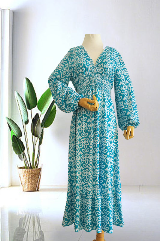 Koraliowa Łąka – Lekka Maxi Sukienka