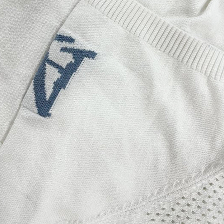 【24-godzinne wysyłanie】Męski sweter T-shirt z krótkim rękawem z dzianiny z sportowym nadrukiem MTA1856C1X