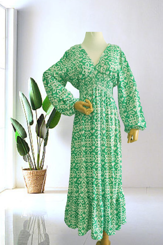 Koraliowa Łąka – Lekka Maxi Sukienka