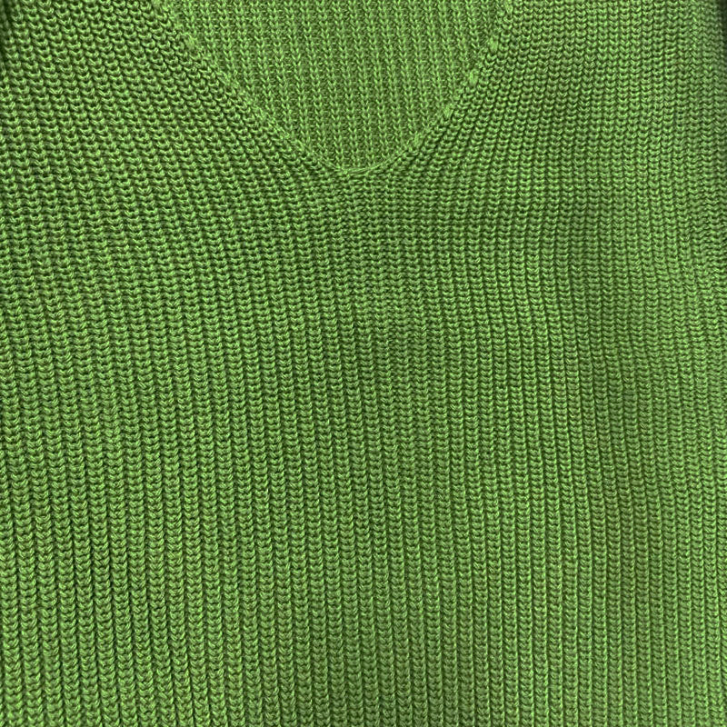 Męski sweter z luźnym splotem i dekoltem w kształcie V w jednolitym kolorze 18392900M