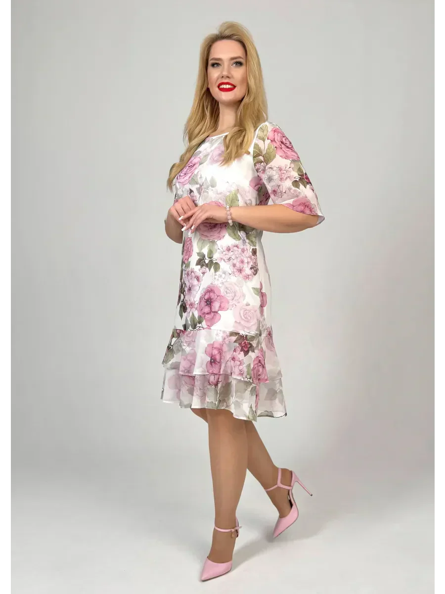 Samanta | Letnie luźne sukienki z okrągłym dekoltem i krótkim rękawem