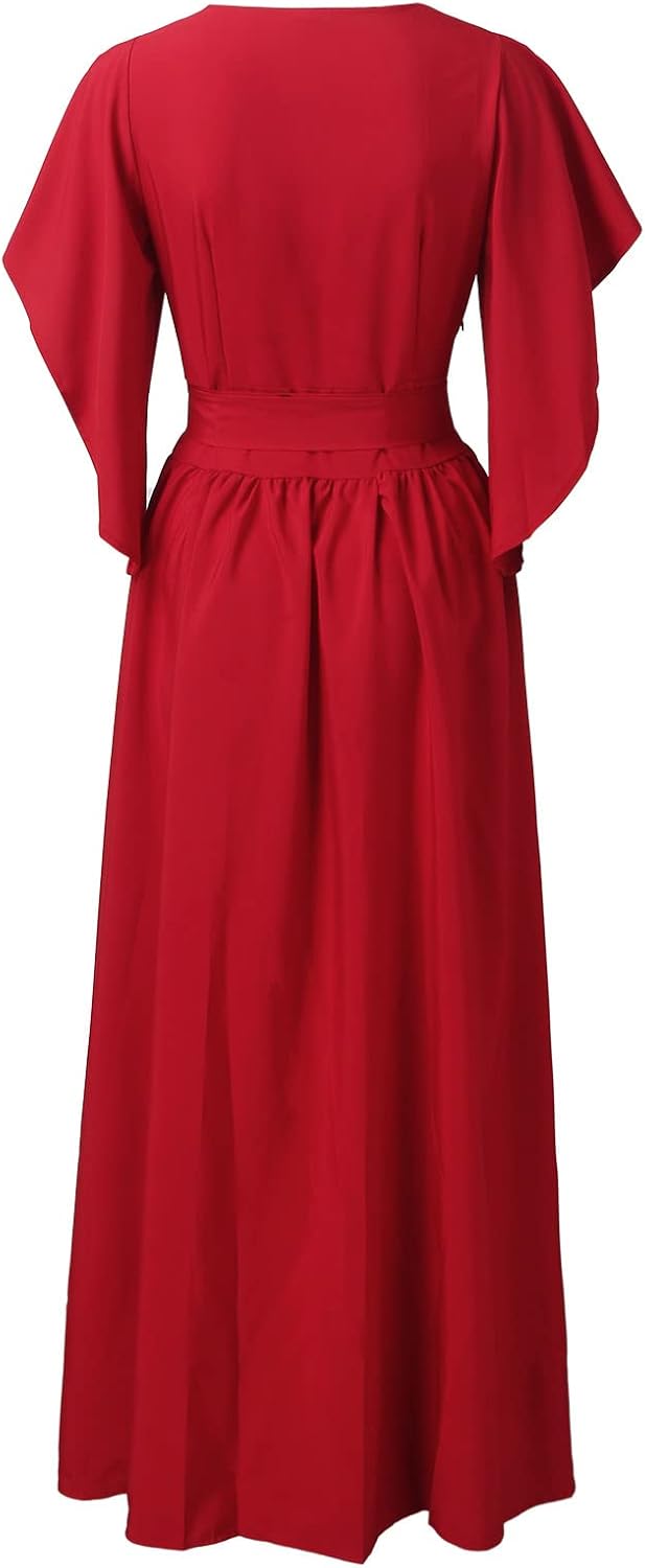 Daria | Sukienka damska z falbankowymi rękawami w kształcie motyla