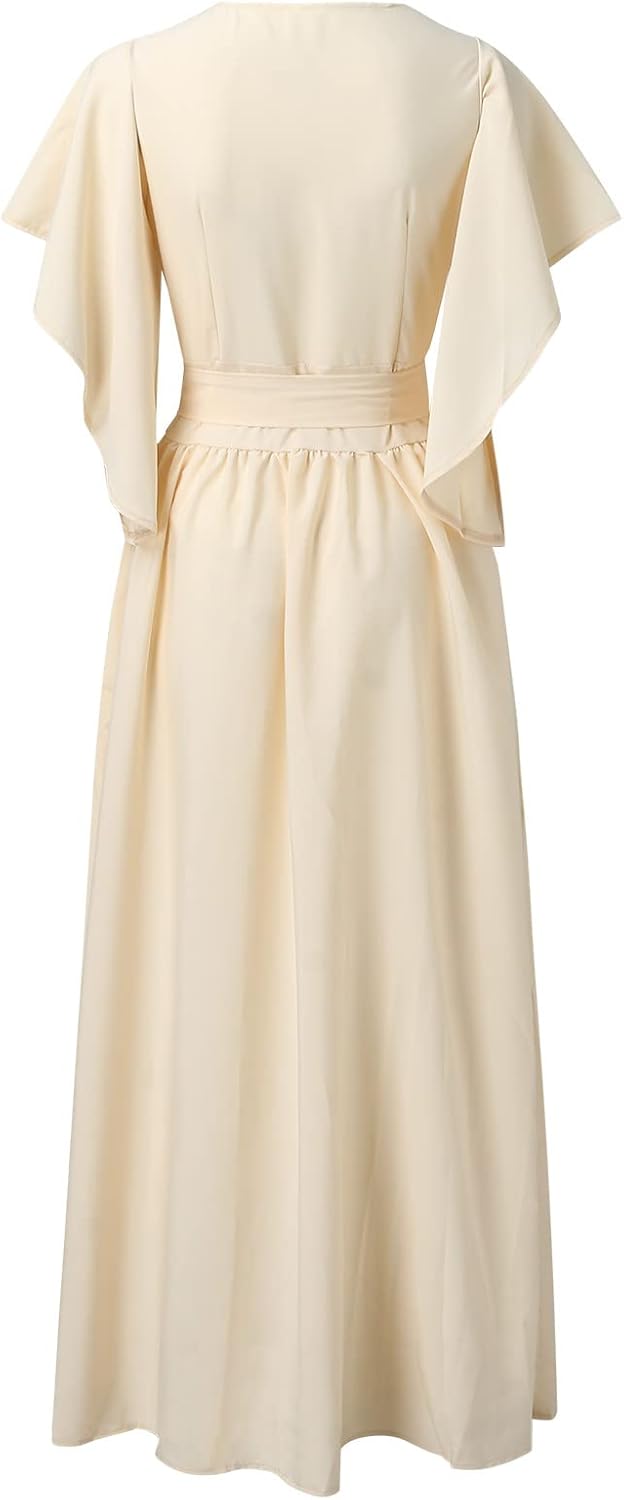 Daria | Sukienka damska z falbankowymi rękawami w kształcie motyla