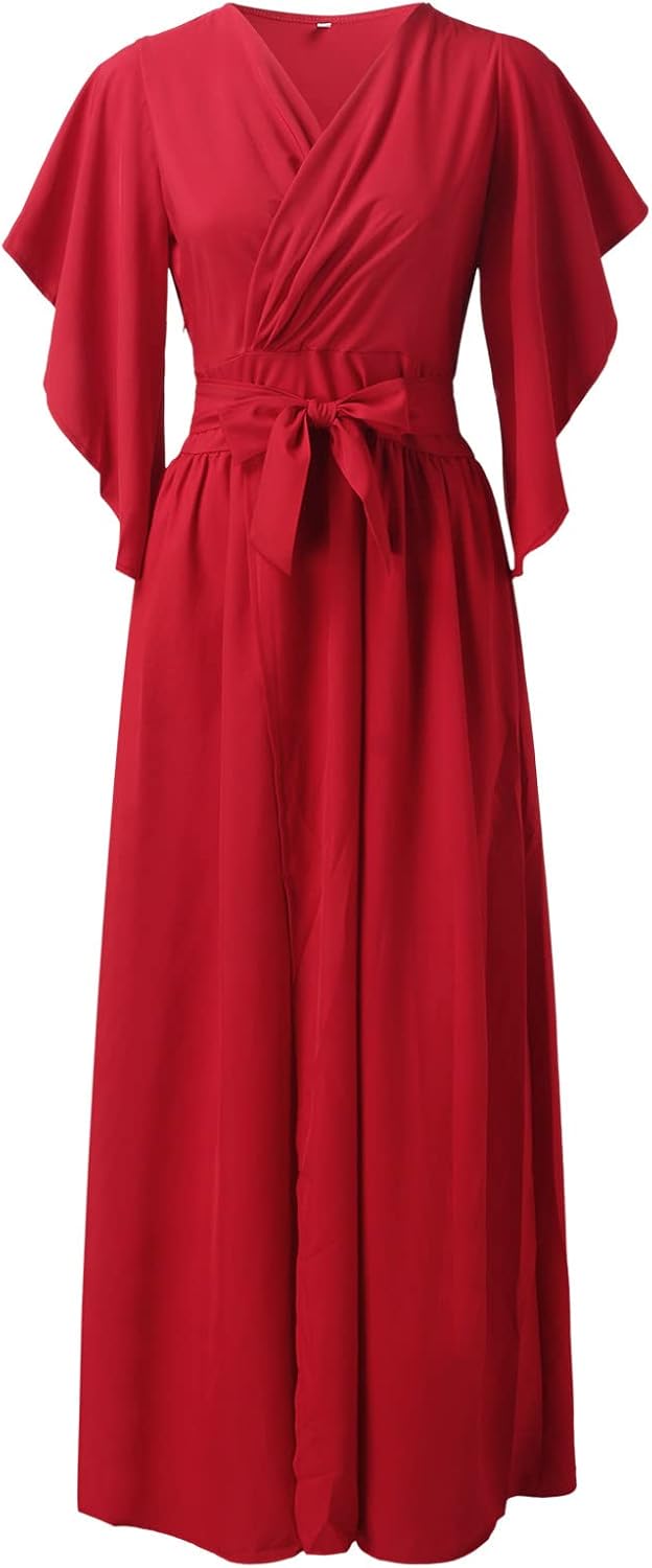 Daria | Sukienka damska z falbankowymi rękawami w kształcie motyla