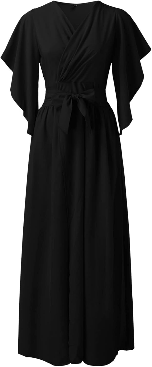 Daria | Sukienka damska z falbankowymi rękawami w kształcie motyla