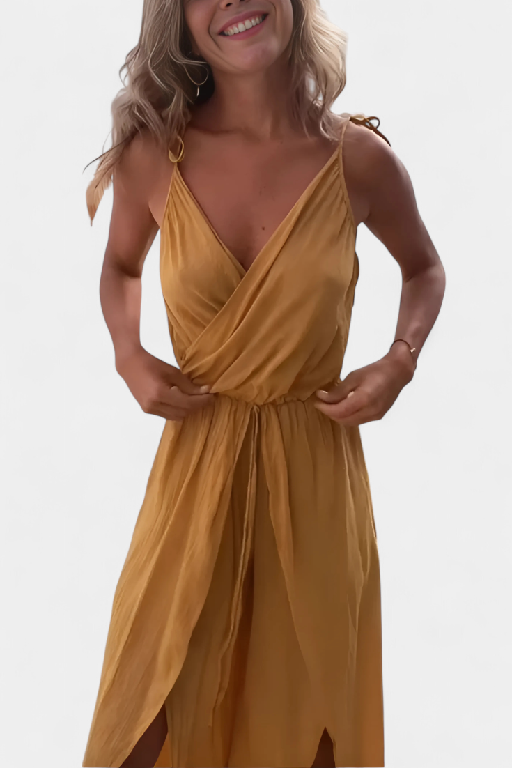 Anna | Bawełnowy kombinezon z bocznymi rozcięciami