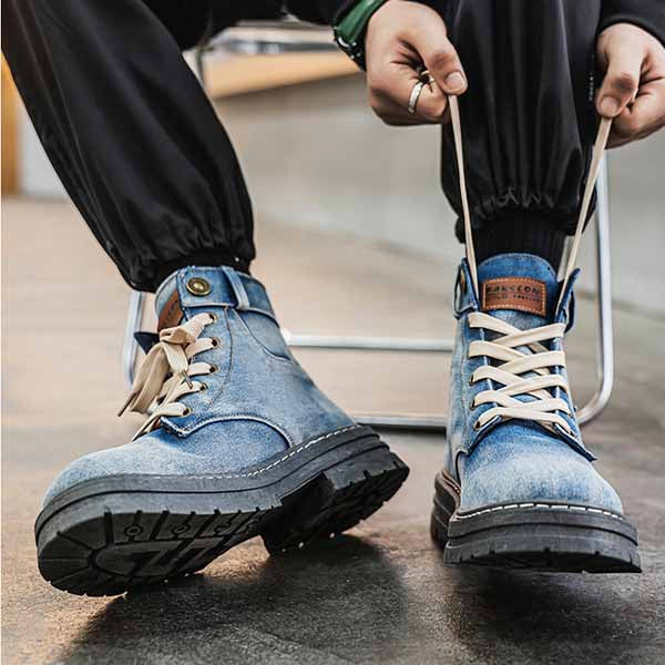 MĘSKIE DENIMOWE TRENDY WYSOKIE BOTKI MTA1880G8I