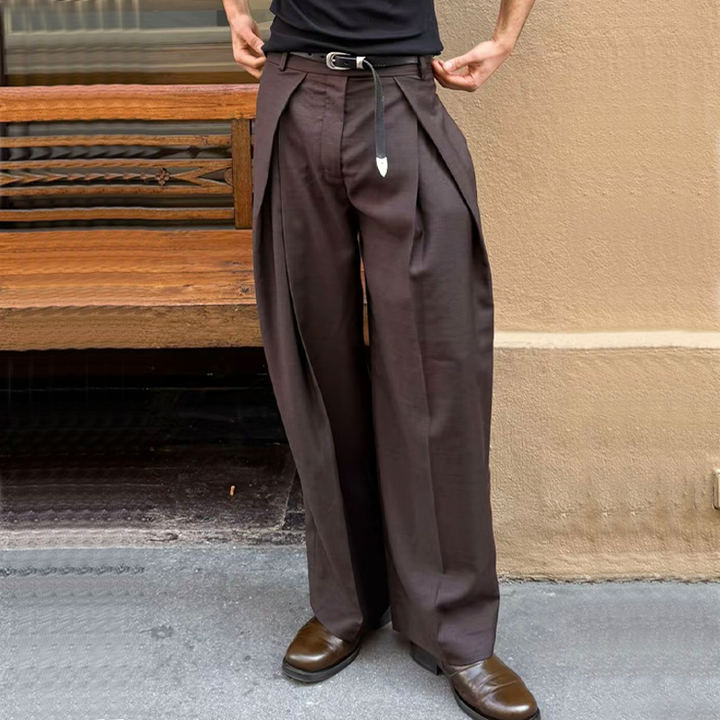 Męskie Bawełniane Spodnie 3D z Faldami MTA0517H2U