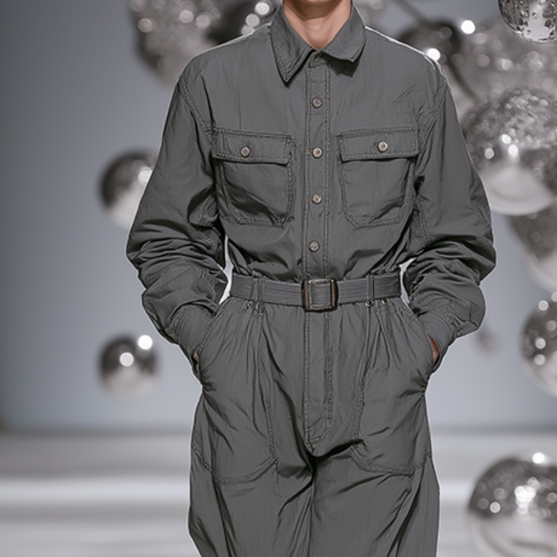 Męski Retro Casual Bawełnowy Luźny Kombinezon Roboczy MTA0466H1TO