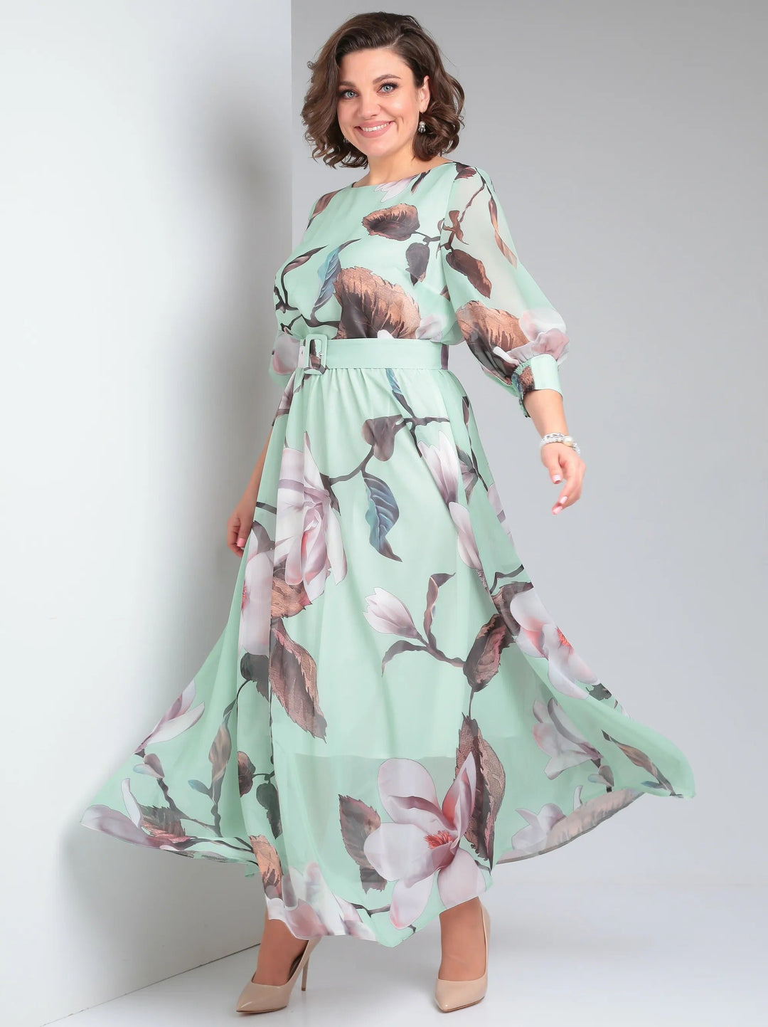 Marlena | Elegancka maxi sukienka w kwiaty