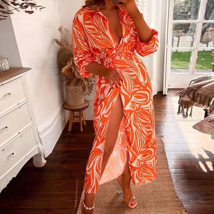 Weronika | Sukienka Kapsowa z Wzorem