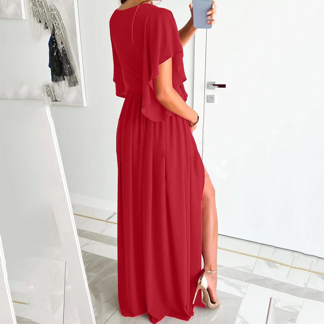 Daria | Sukienka damska z falbankowymi rękawami w kształcie motyla