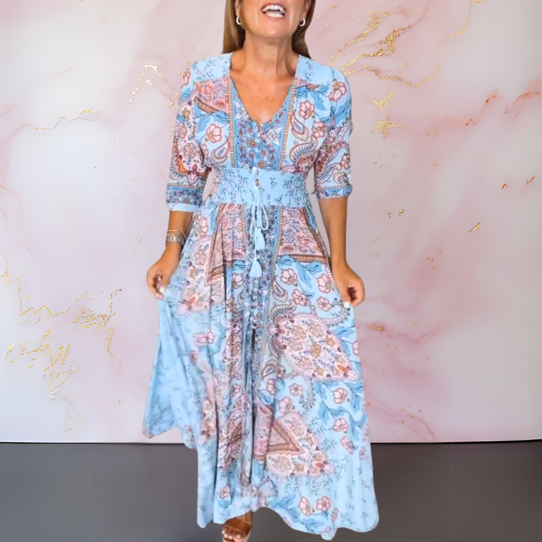 Genowefa | Maxi Sukienka Boho w Eleganckim Stylu
