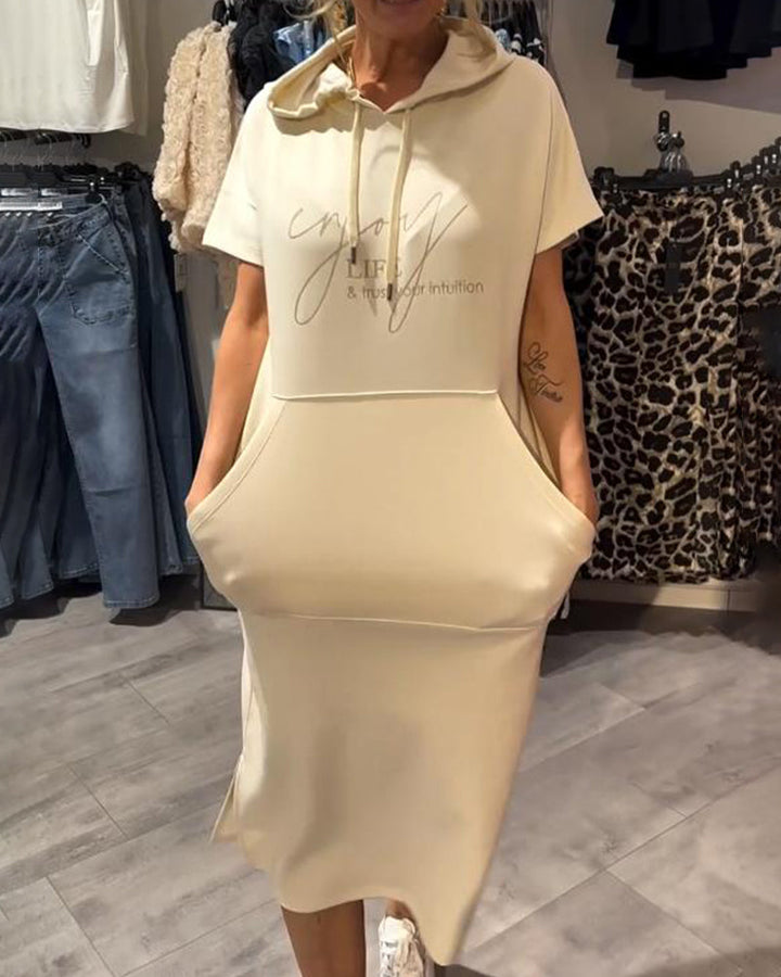 Saskia | Luźna sukienka z kapturem