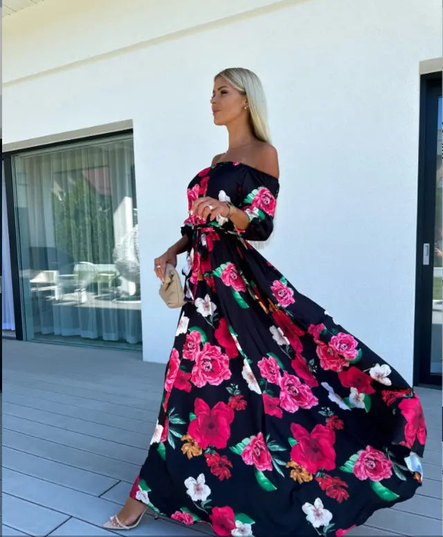 Karolina | Coastal Bloom Maxi Sukienka