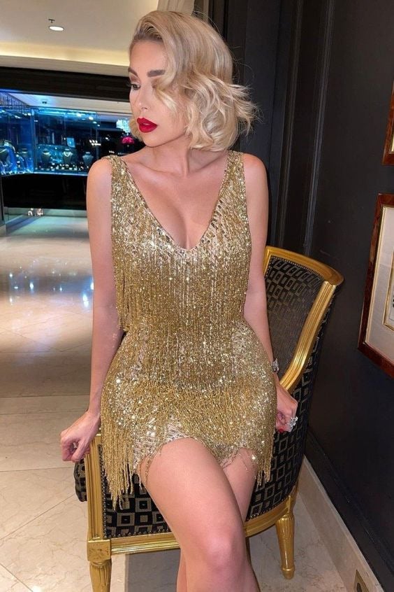 Dominika | Mini sukienka z frędzlami Glitz & Groove