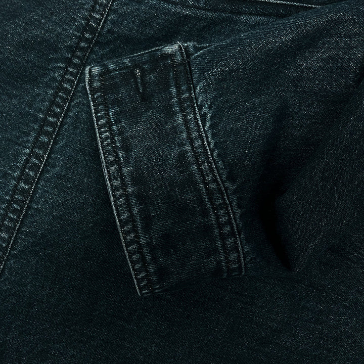 Męska Vintage Dżinsowa Kurtka z Stojącym Kołnierzem 75697045X