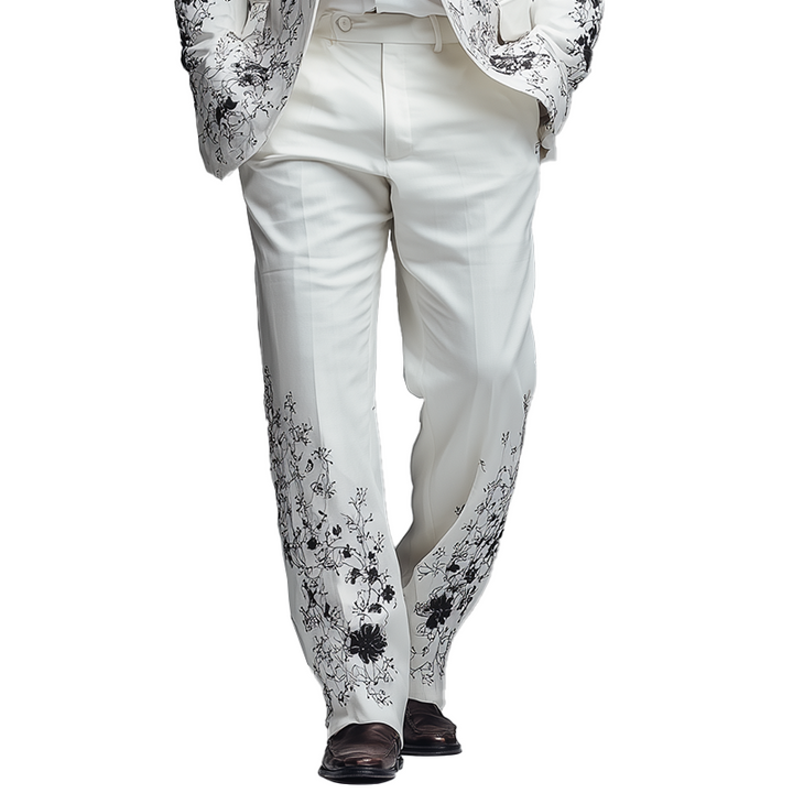 Męska Moda Proste Wzorzyste Spodnie Marynarka MTA1817H6P