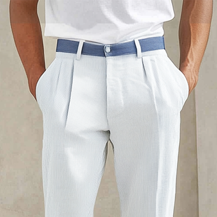 Męskie Klasyczne Spodnie do Marynarki w Paski MTA2981G3U