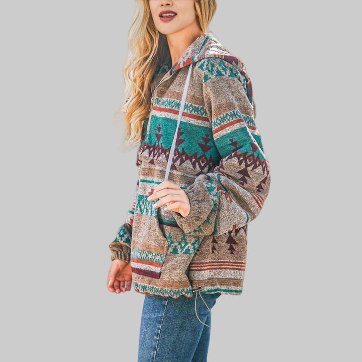 SAKU™ - Wygodna, Przesadzona Bluza z Kapturem na Zamek z Długim Rękawem