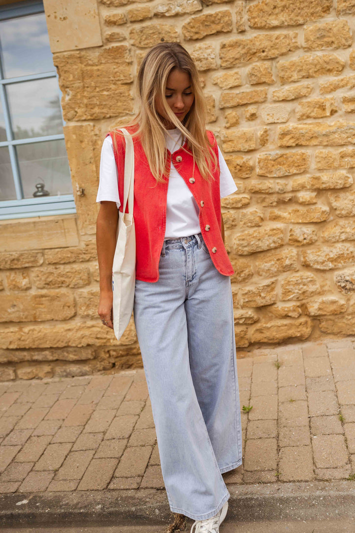 Žaneta | Luźna kamizelka z guzikami na co dzień