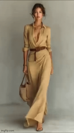 Karolina – Długie Sukienki z Kołnierzykiem i Paskiem