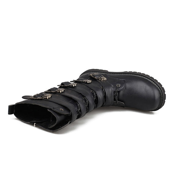 MĘSKIE BOTKI Z METALOWĄ KLAMRĄ W KSZTAŁCIE SZKIELETU MTA1716G2I