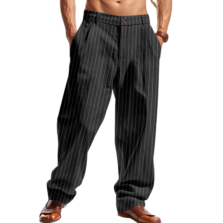 Męskie Luźne Spodnie w Paski MTA1321F1X