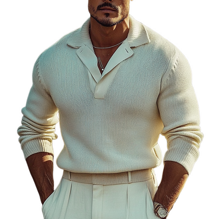 Męski Sweter Pleciony w Prostej Farbze z Luźnym Krojem MTA2768H6X