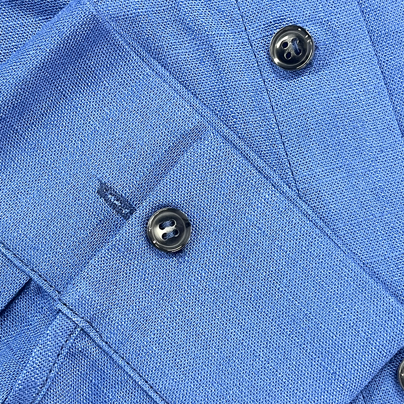 Letnia męska moda - lniana koszula z długim rękawem MTA1184G6P