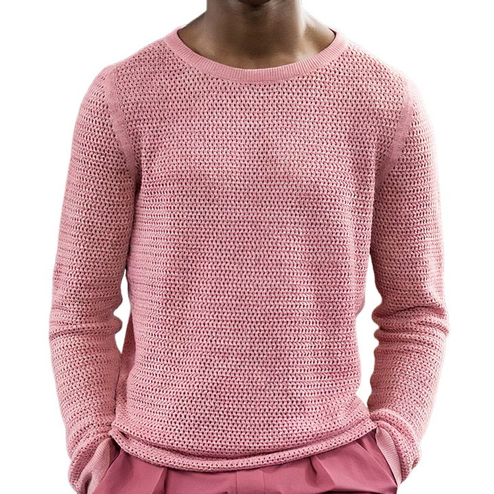 Męski retro casual sweter z okrągłym dekoltem w jednokolorowej wersji MTA0811H4TO