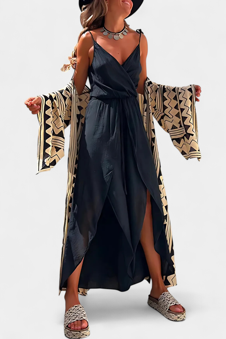 Anna | Bawełnowy kombinezon z bocznymi rozcięciami