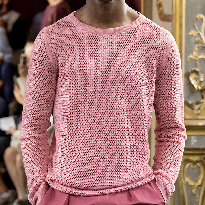 Męski retro casual sweter z okrągłym dekoltem w jednokolorowej wersji MTA0811H4TO