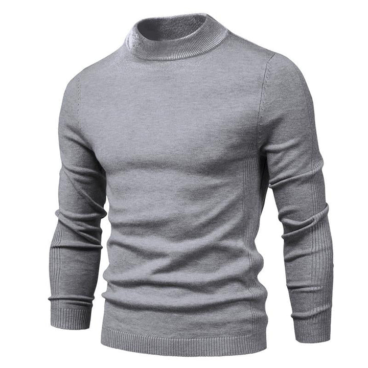 Męski sweter z golfem w jednolitym kolorze 47281568X