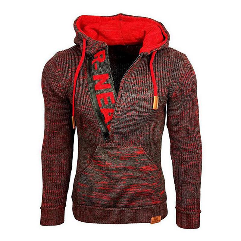 Męski Casual Długi Sweter z Kapturem 17002971M