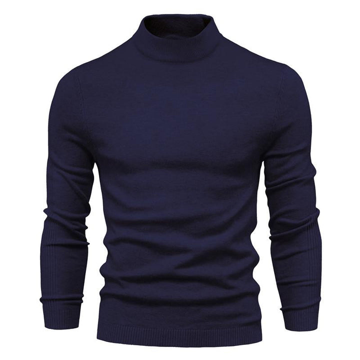 Męski sweter z golfem w jednolitym kolorze 47281568X