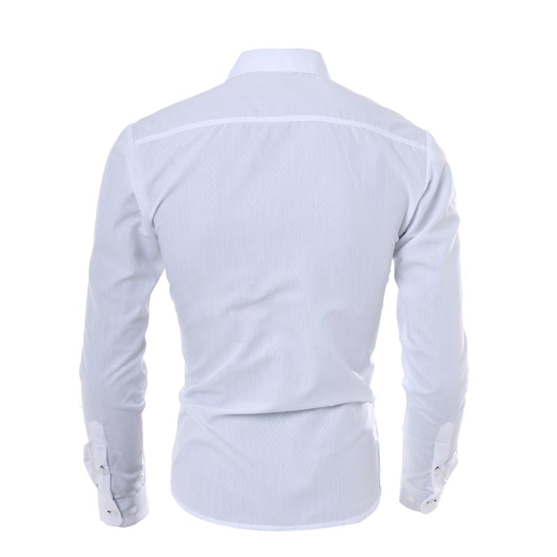 Męska koszula z długim rękawem w ciemnym wzorze diamentowym - model 42745264X