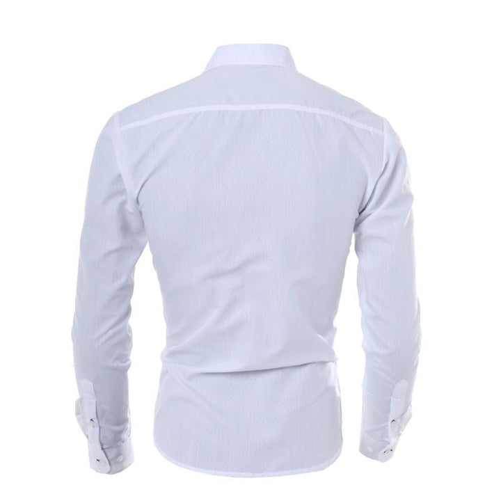 Męska koszula z długim rękawem w ciemnym wzorze diamentowym - model 42745264X