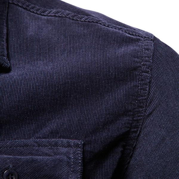 Męska Koszula Vintage z Materiału Sztruksowego - Model 86503503X