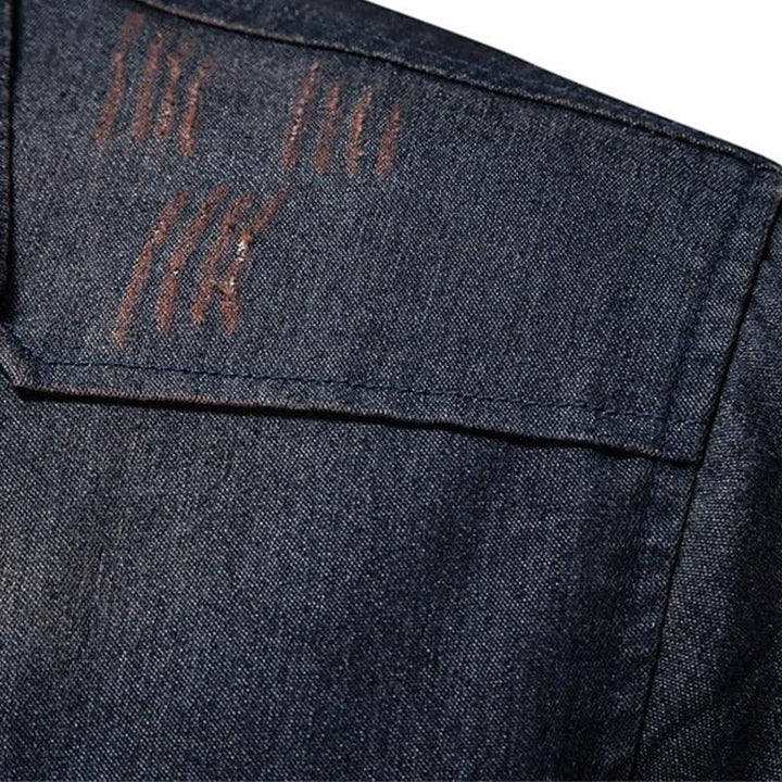 Męska Vintage Koszula Jeansowa z Klapami 89638435X